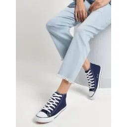 Truffle Collection Women's Navy Ankle High Sneakers