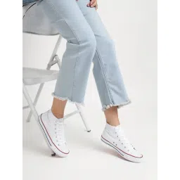 Truffle Collection Women's White Ankle High Sneakers