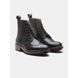 KOZASKO Men Goodyear Welted Derby Brogue Boots