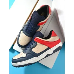 Hoversole Men's SKYLINE Navy & Beige Casual Sneakers