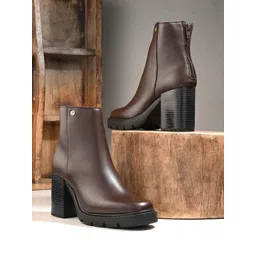 El Paso Women Block Heeled Chelsea Women Brown Boots