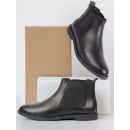 Fausto Men's Black Chelsea Boots