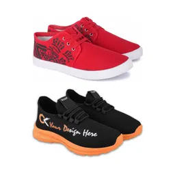 Spotwalk Men Set Of 2 Mesh Running Shoes