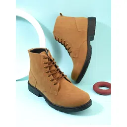 The Roadster Lifestyle Co Men Lace-Up Casual Mid-Top Regular Boots