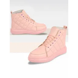 Fausto Women's Pink Ankle High Sneakers