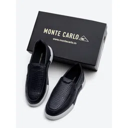 Monte Carlo Men Textured Leather Slip-On Sneakers