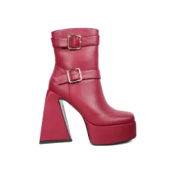 London Rag Women's Burgundy Casual Boots