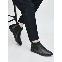 FAUSTO Men Mid-Top Chelsea Boots