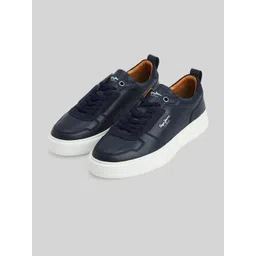 Pepe Jeans Men Blue PU Lace-Ups Round Toe Sneakers