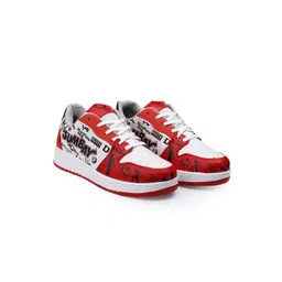 Woakers Men Printed Round Toe Lace-Ups Sneakers