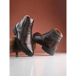 Layasa Men Leather Platform-Heeled Winter Boots