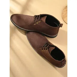 KRAASA Men Suede High-Top Boat Shoes