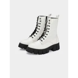 ADORLY Women Lace-Ups Casual Biker Boots