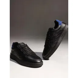 RARE RABBIT Men Perforations Round Toe Leather Sneakers