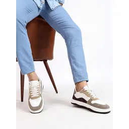 OZZOH Men Colourblocked Round Toe Lace-Ups Sneakers