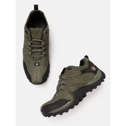 Woodland Men Colourblocked Leather Sneakers