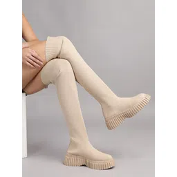 Truffle Collection Women Solid Calf-Length Winter Boots