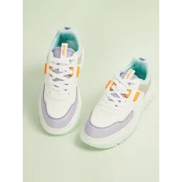 Ginger by Lifestyle Women's White & Purple Sneakers