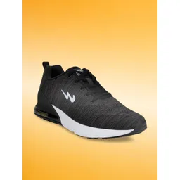 Campus Men Black & Grey Mesh Running Shoes