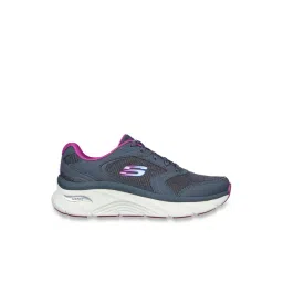 Skechers Women's ARCH FIT D'LUX Charcoal Purple Casual Lace Up Shoe