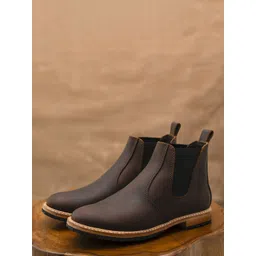Craft & Glory Men Leather Formal Chelsea Boots