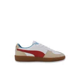 Puma Unisex White & Red Palermo Sneakers
