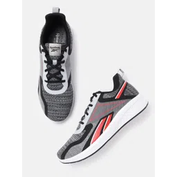 Reebok Men Grey & Black Woven Design JK Lastmile Running Shoes
