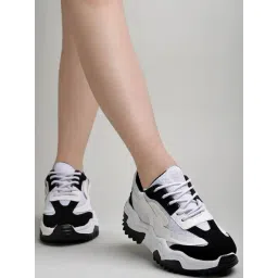 Shoetopia Women's Black & White Sneakers