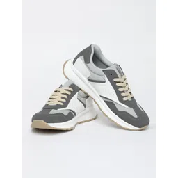 Snitch Men Grey Colourblocked Sneakers