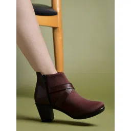 Shoetopia Women's Brown Casual Booties