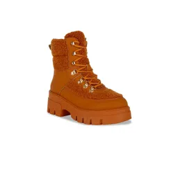 London Rag Women Block Heel Round Toe Hiking Boots