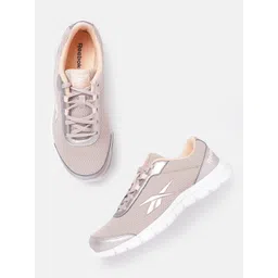 Reebok Women Peach-Coloured Woven Design Lux Running Shoes