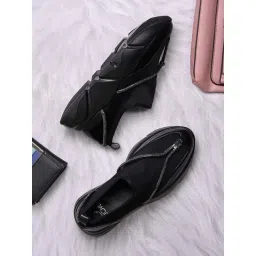 Jove Women's Black Casual Sneakers