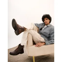 Fausto Men's Brown Biker Boots