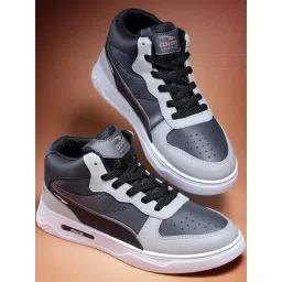 Asian Men's Grey Ankle High Sneakers