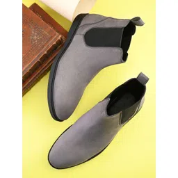 Provogue Men Round-Toe Flatform-Heeled Chelsea Boots