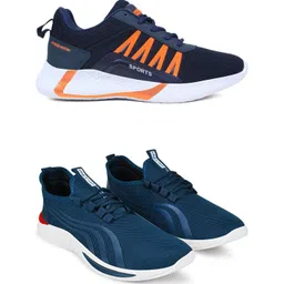 Free Kicks Men Blue Mesh Marking Running Sports Shoes