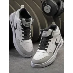 Asian Men's White Ankle High Sneakers