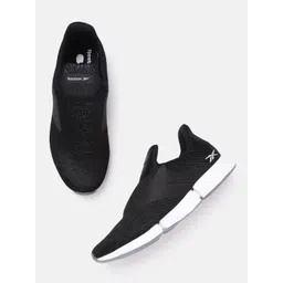 Reebok Women Black Woven Design Daily Fit Walking Slip-Ons