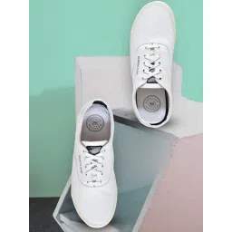 Woodland Men's White Casual Sneakers