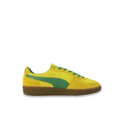 Puma Unisex Pele Yellow, Yellow Sizzle & Archive Green Palermo Classic Comfort Low Sneakers