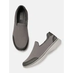 Skechers Men Charcoal GO WALK 4 -VIABILITY Goga Mat Walking Shoes