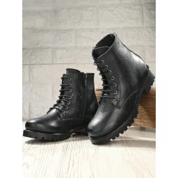 Carlo Romano Women's Black Derby Boots