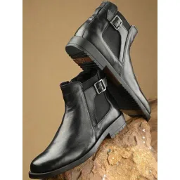Carlo Romano Men's Black Chelsea Boots