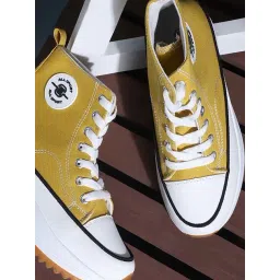 Mozafia Women's Mustard Ankle High Sneakers