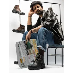 Bacca Bucci Men's PROTECTOR Black Derby Boots