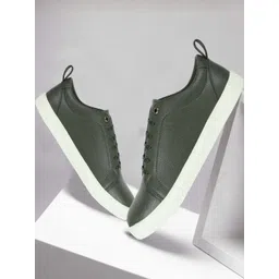 PLAYTOES Men Olive Synthetic Casual Shoes