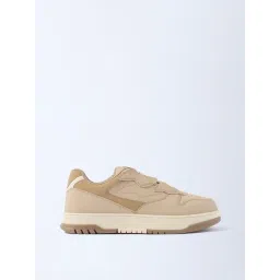 SOLEPLAY by Westside Beige Perforated Chunky Sneakers