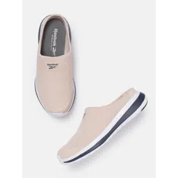 Reebok Women Cream-Coloured Woven Design Comfort Wonder Walking Sneaker Mules