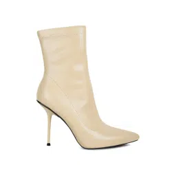 London Rag Women's Beige Stiletto Booties